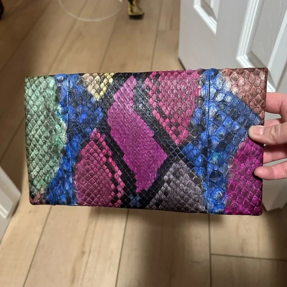 100% piton leather clutch multicoloured - Picture 3 of 3